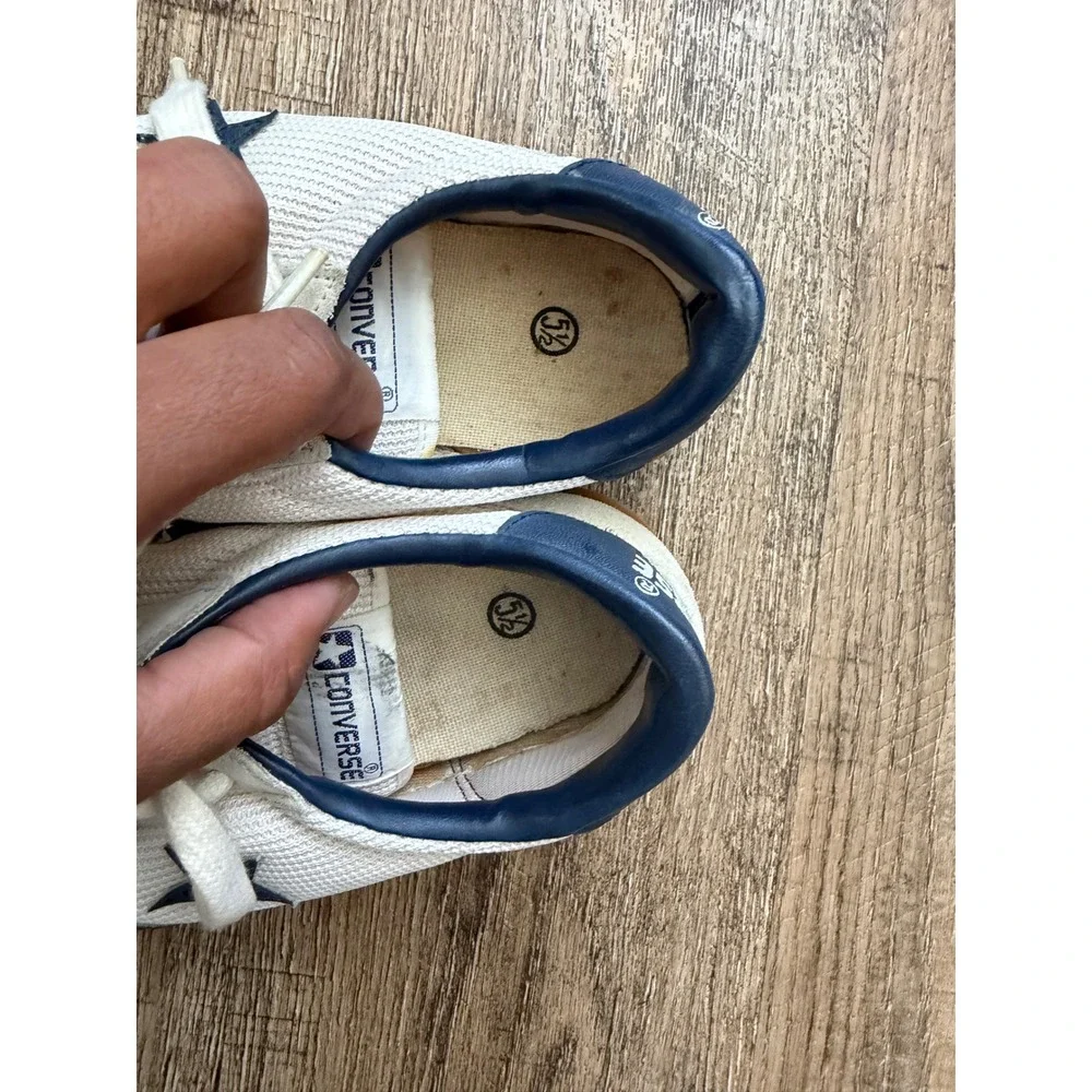 Vintage Converse Star Player Sneakers Size 5.5 Off White Navy Gum Sole Made Kore